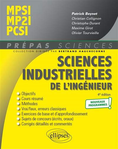 Sciences industrielles de l'ingénieur : MPSI, MP2I, PCSI : nouveaux programmes