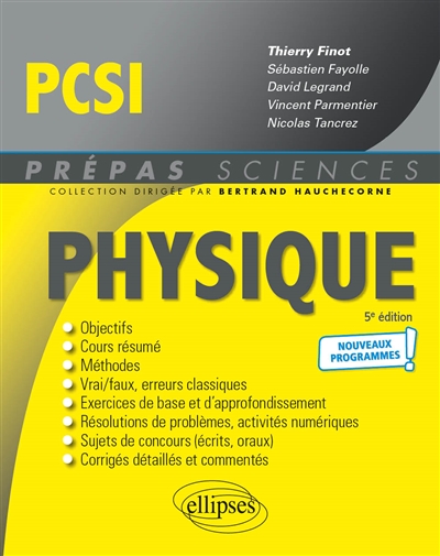 Physique, PCSI : nouveaux programmes