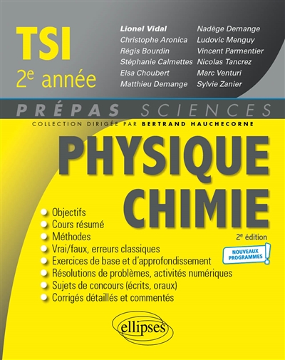 Physique-Chimie TSI, 2e année : nouveaux programmes