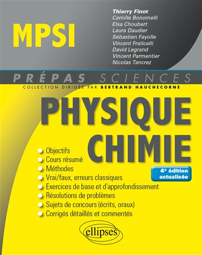 Physique chimie, MPSI