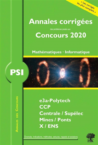 PSI, Mathématiques, informatique : 2020
