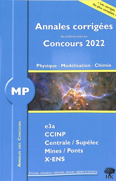 Physique, modélisation, chimie : MP : 2022