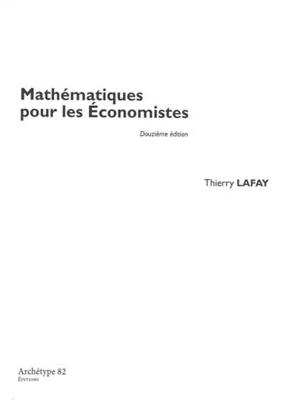 Mathématiques [pour les économistes] : L2