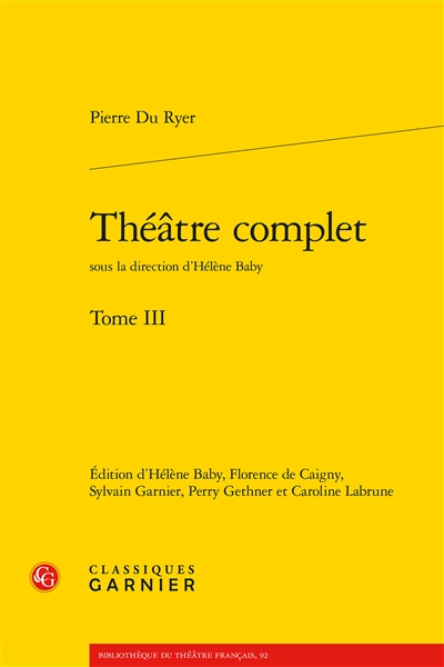 Théâtre complet. Tome III