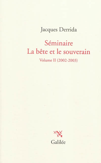 Séminaire La bête et le souverain. Vol. 2 , 2002-2003