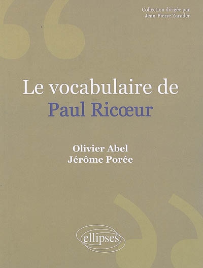 Le vocabulaire de Paul Ricoeur
