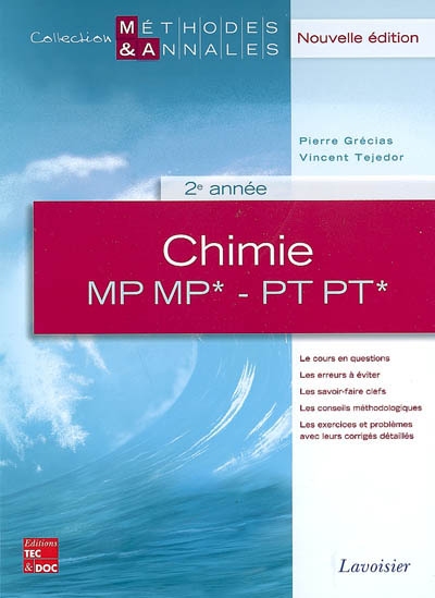 Chimie, 2e année MP, MP*, PT, PT*