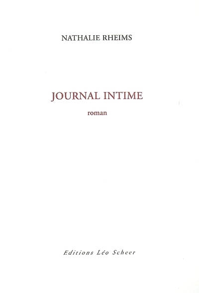 Journal intime : roman