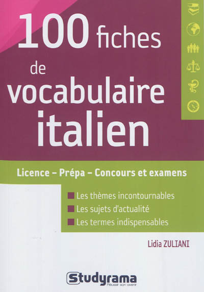100 fiches de vocabulaire italien