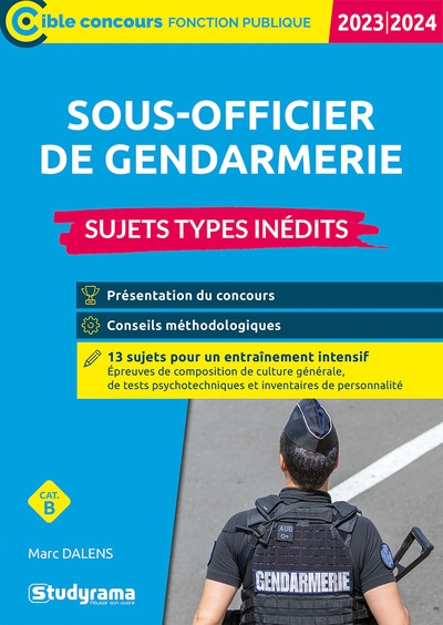 Sujets types inédits concours externe de sous-officier de gendarmerie