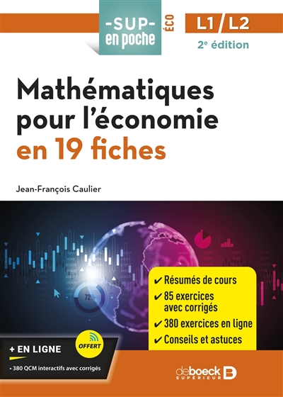 Mathématiques pour l'économie en 19 fiches