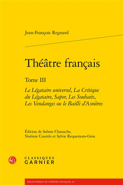Théâtre français. Tome III