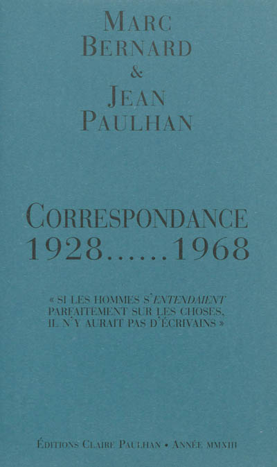 Correspondance : 1928-1968
