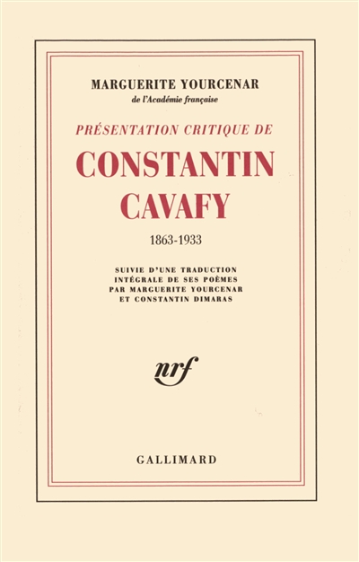 Présentation critique de Constantin Cavafy : 1863-1933