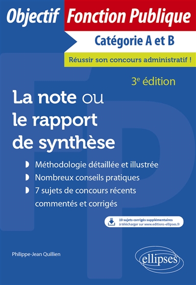 La note ou le rapport de synthèse : catégories A et B