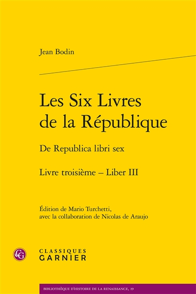 Les six livres de la République = De Republica libri sex , Livre troisième = Liber III