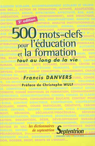500 mots-clefs pour l'éducation et la formation tout au long de la vie : 1.700 ouvrages recensés, 1992-2002
