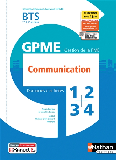 GPME gestion de la PME : Communication : domaines d'activités 1, 2, 3, 4