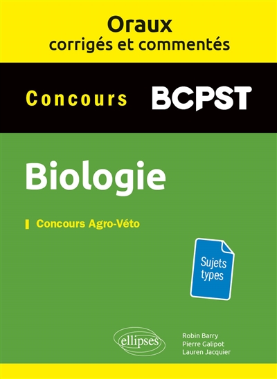 Biologie : concours BCPST : concours agro-véto