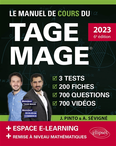 Le manuel de cours du TAGE MAGE® : 3 tests, 200 fiches, 700 questions, 700 vidéos