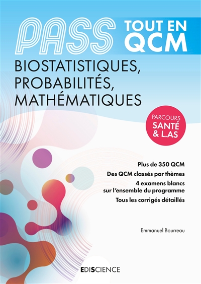 PASS tout en QCM : biostatistiques, probabilités, mathématiques : parcours santé & L.AS