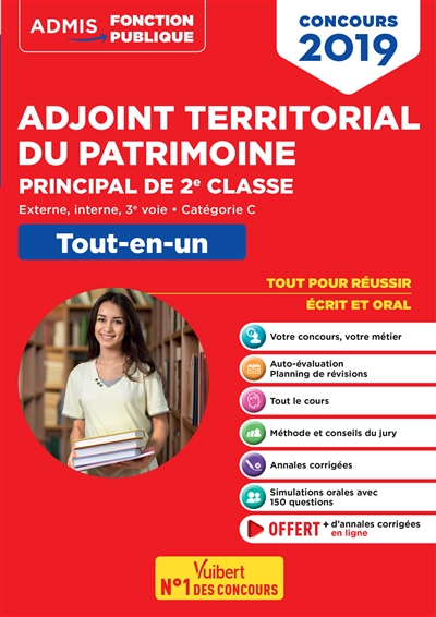 Adjoint territorial du patrimoine principal de 2e classe : externe, interne, 3e voie, catégorie C : tout-en-un, concours 2019