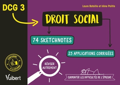 Droit social : DCG 3 : 74 sketchnotes : 25 applications corrigées