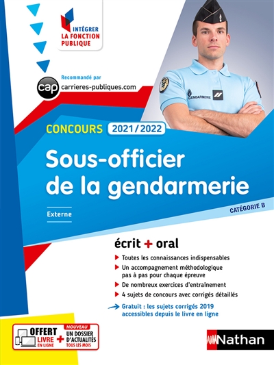Sous-officier de la gendarmerie : externe : concours 2021/2022 : catégorie B