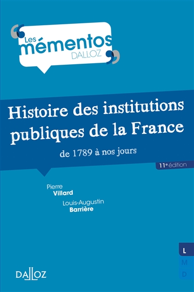 Histoire des institutions publiques de la France : de 1789 à nos jours