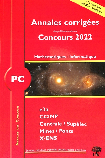 PC mathématiques, informatique 2022