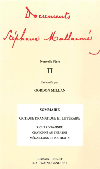 Documents Stéphane Mallarmé : nouvelle série. 2