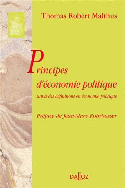 Principes d'économie politique ; suivis Des définitions en économie politique