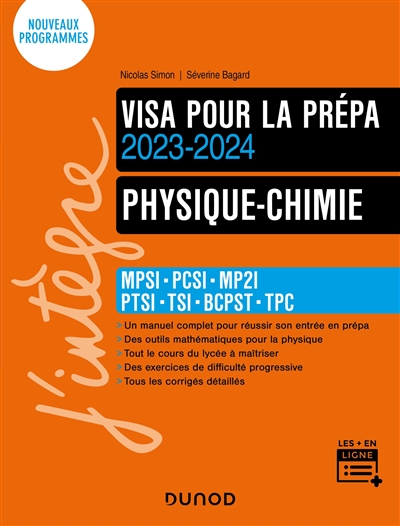 Physique-chimie : visa pour la prépa : MPSI-PCSI-MP2I-PTSI-TSI-BCPST-TPC