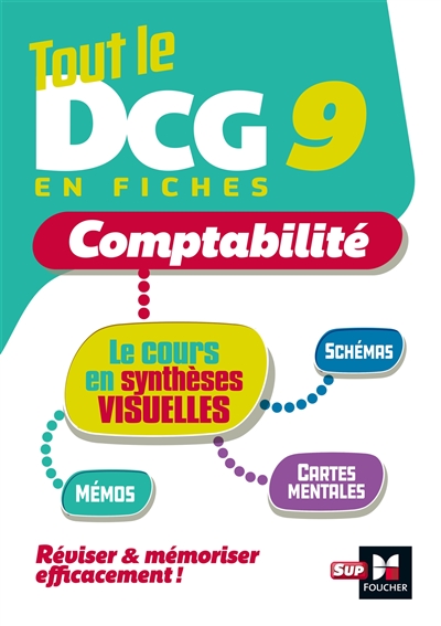 Tout le DCG 9 en fiches : comptabilité : le cours en synthèses visuelles : mémos, cartes mentales, schémas : réviser & mémoriser efficacement