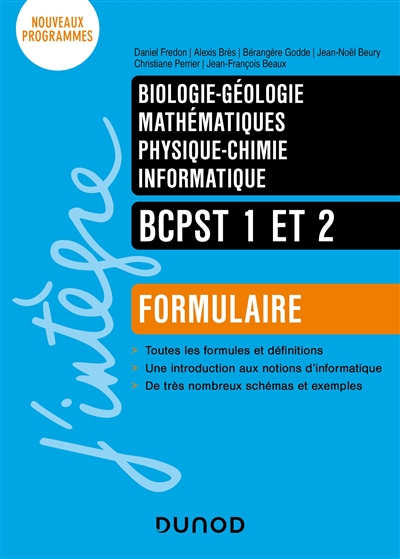 Biologie-géologie, mathématiques, physique-chimie, informatique : BCPST 1 et 2 : formulaire