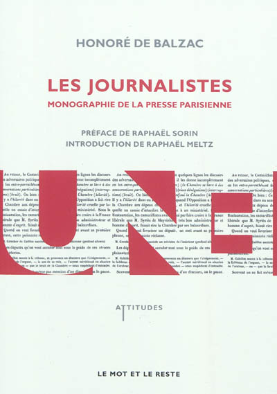 Les journalistes : monographie de la presse parisienne