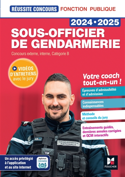 Sous-officier de gendarmerie : concours externe, interne, catégorie B