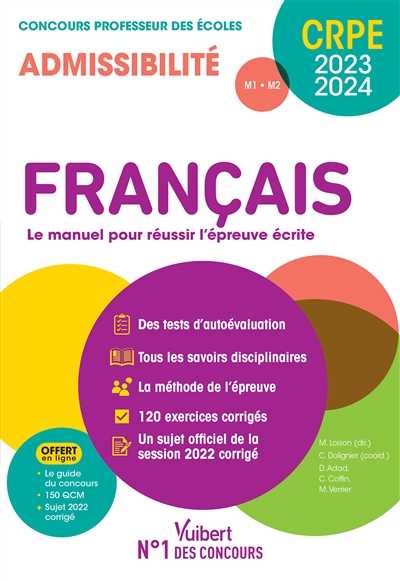 Français M1-M2, CRPE 2023-2024 : le manuel pour réussir l'épreuve écrite
