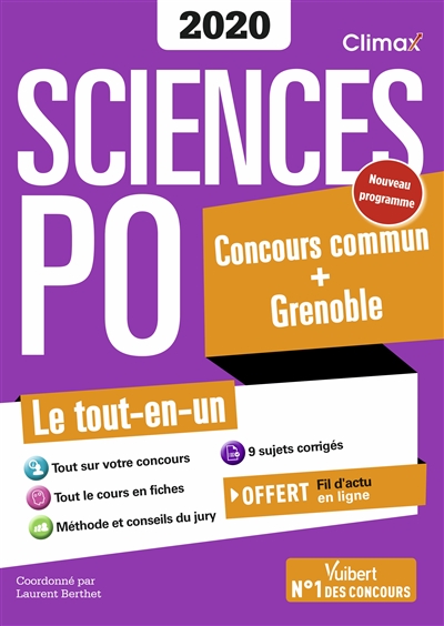 Sciences Po 2020 : concours commun + Grenoble : le tout en un, nouveau programme