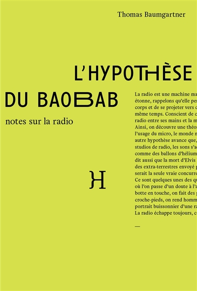 L'hypothèse du baobab : notes sur la radio