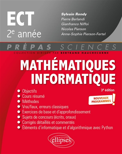 Mathématiques informatique, ECT, 2e année : nouveaux programmes !