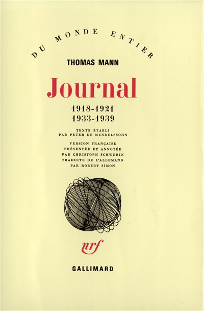Journal : 1918-1921, 1933-1939