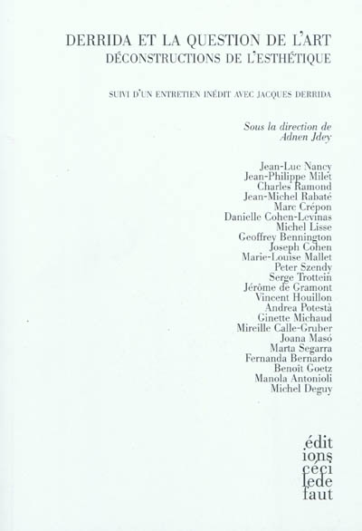Derrida et la question de l'art : déconstructions de l'esthétique