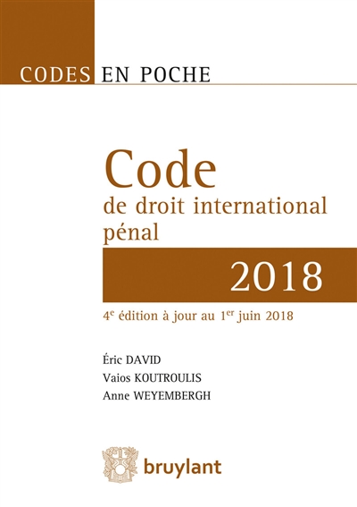 Code de droit international pénal [2018]