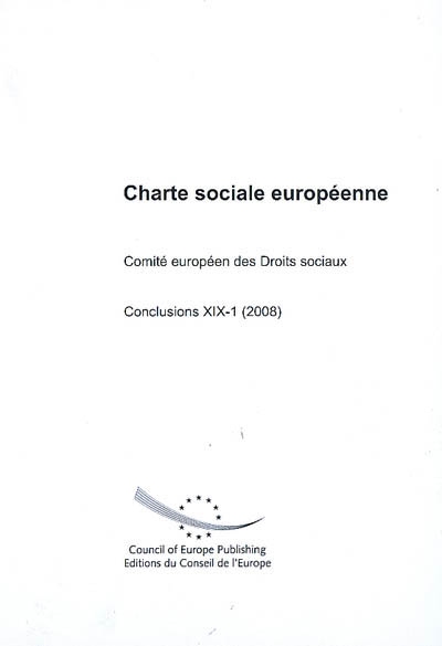 Charte sociale européenne : conclusions XIX-1 (2008)