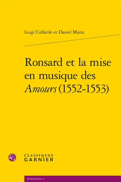 Ronsard et la mise en musique des "Amours",1552-1553