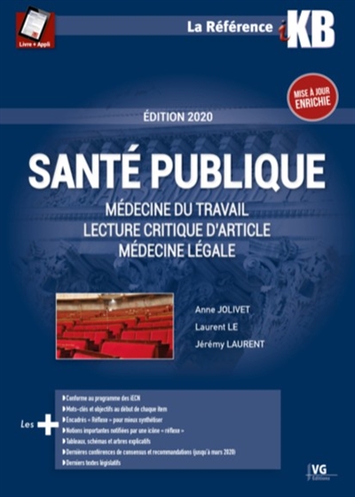 Santé publique : lecture critique d'article, médecine du travail, médecine légale