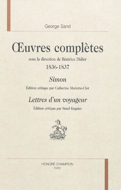 Simon ; Lettres d'un voyageur : 1836-1837