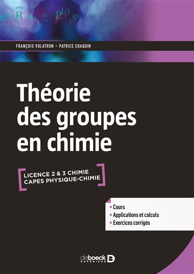 Théorie des groupes en chimie : licence 2 & 3 chimie, Capes physique-chimie