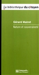 Nature et souveraineté : philosophie politique en temps de crise écologique